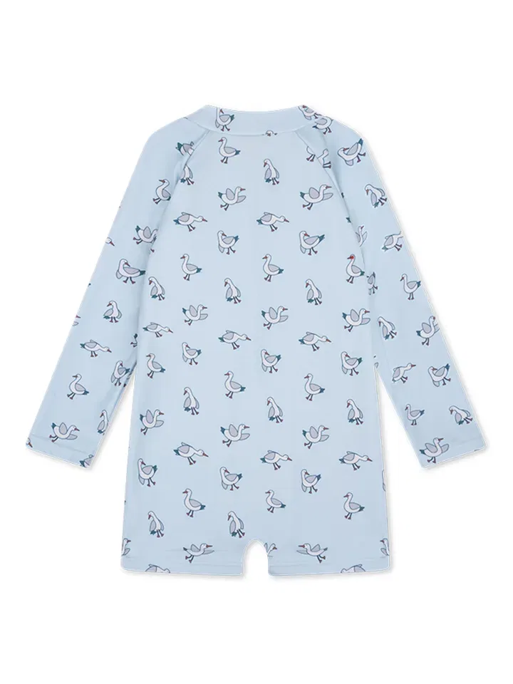 Купальный комбинезон с принтом Little Seagull Swim Essentials, голубой