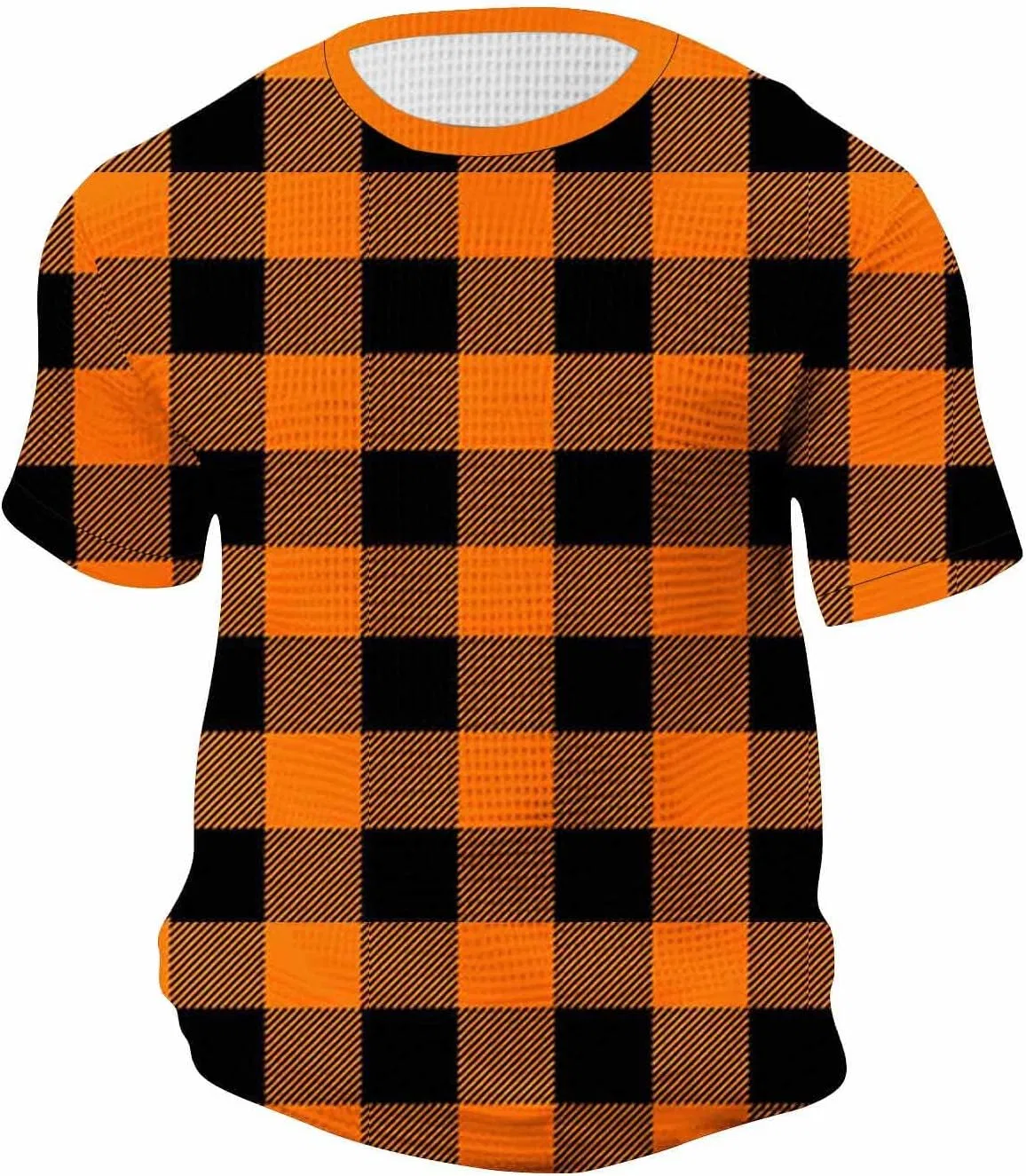 Мужская футболка с клетчатым принтом Business Casual Blouse, Orange — фото 4