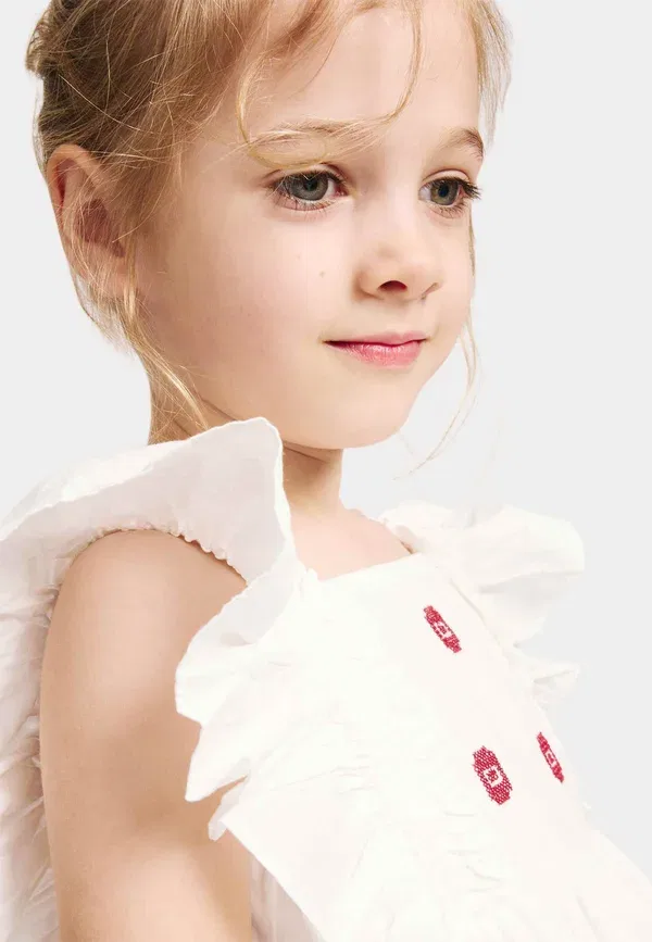 Платье хлопковое Day dress Marks & Spencer, Ecru Mix, экрю — фото 4