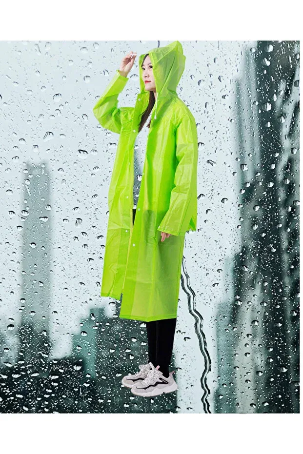 Детский дождевик с капюшоном водоотталкивающий Shopiolog, Green — фото 2