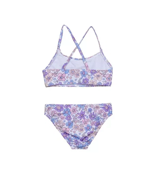 Детский комплект для плавания с перекрестными лямками Vintage-like Flower Criss Cross Strap Swim Set Gottex Kids, Multi-Violet — фото 2