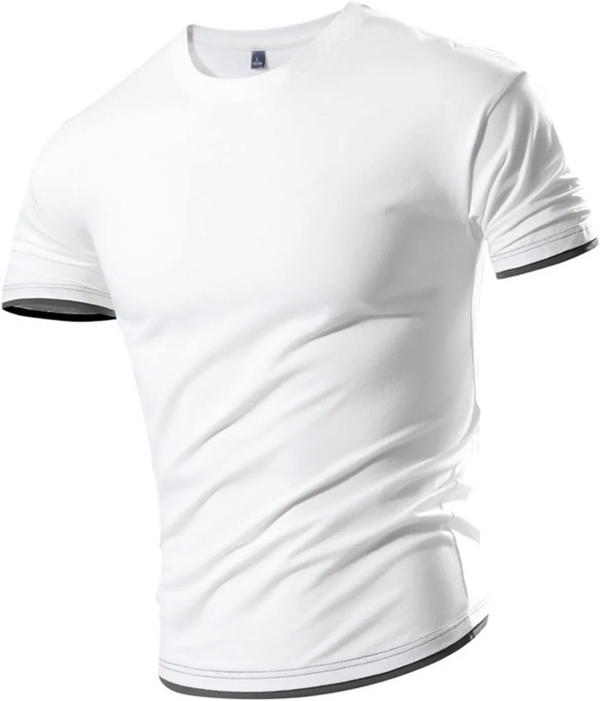 Мужская футболка в полоску Casual Round Neck, White