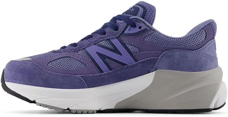 Детские кроссовки для девочек с водонепроницаемым верхом 990 V6 New Balance, Purple/Nb Navy — фото 2