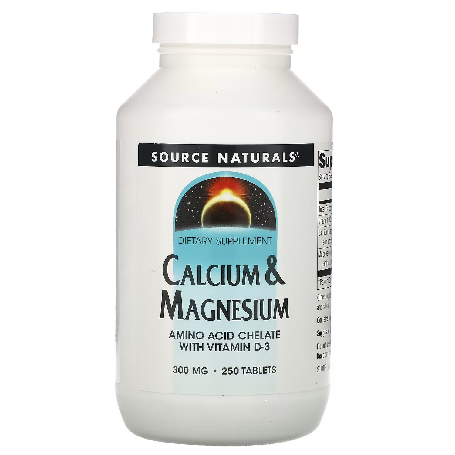 

Source Naturals, кальций и магний, 300 мг, 250 таблеток