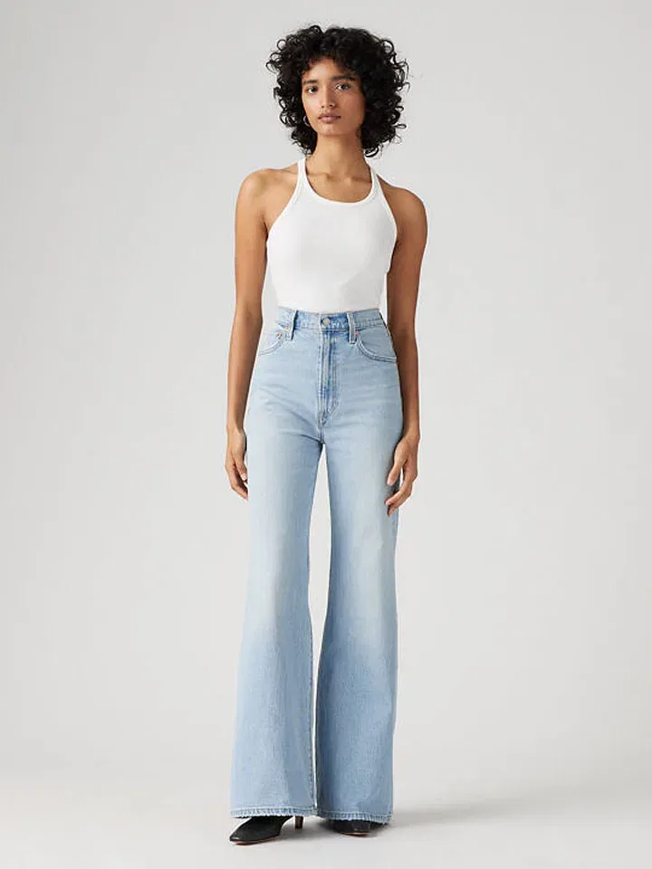 Женские джинсы клеш Ribcage Levi's, Light Blue — фото 2