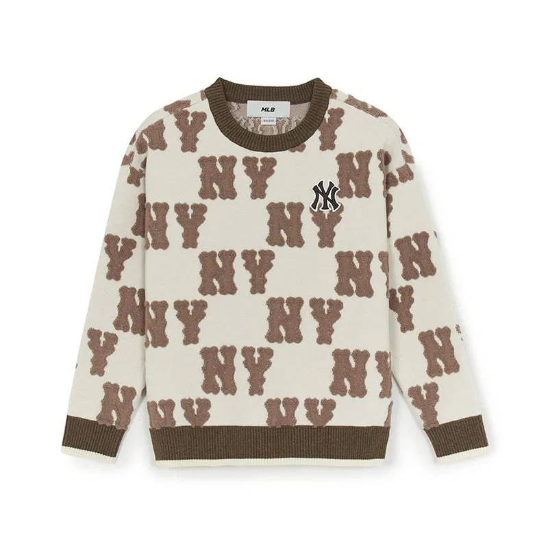 Детский свитер с принтом New York Yankees FW25 Kids' MLB KIDS, Dark Cream