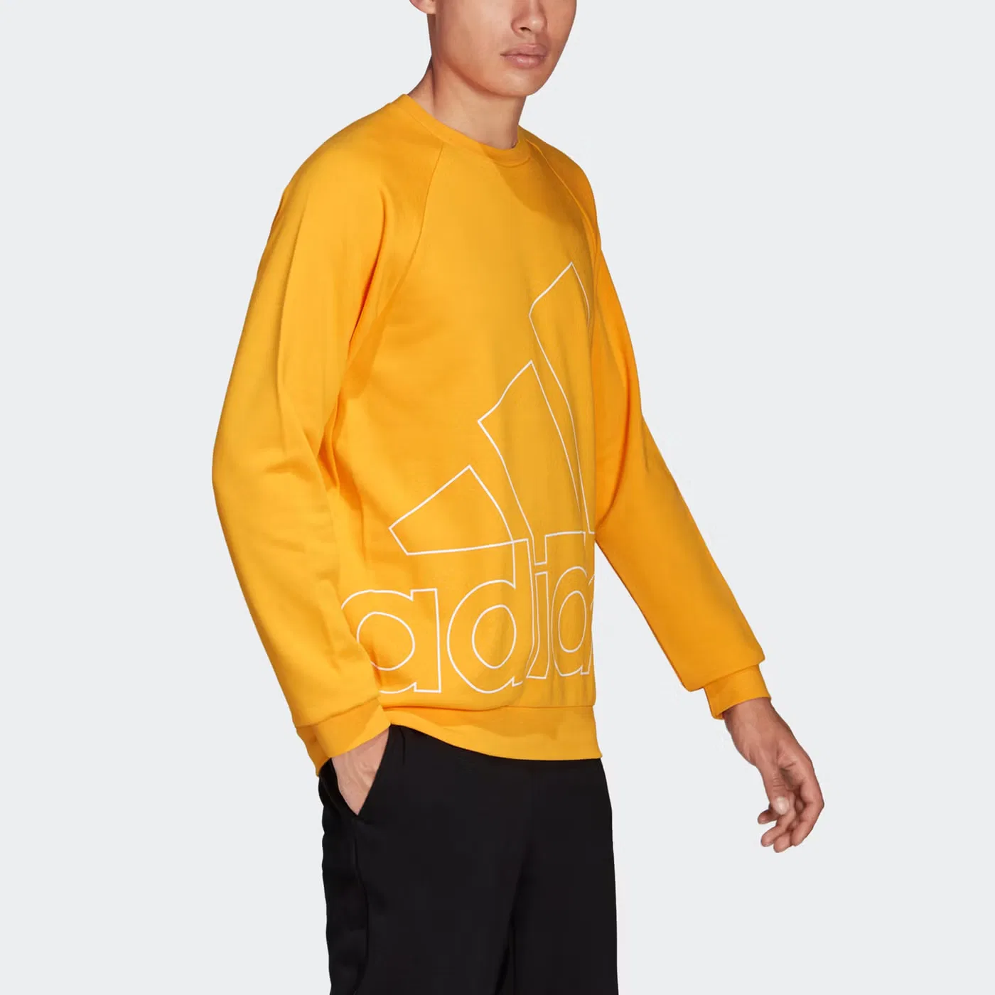 Свитшот с принтом логотипа Big Lo Adidas, желтый — фото 4