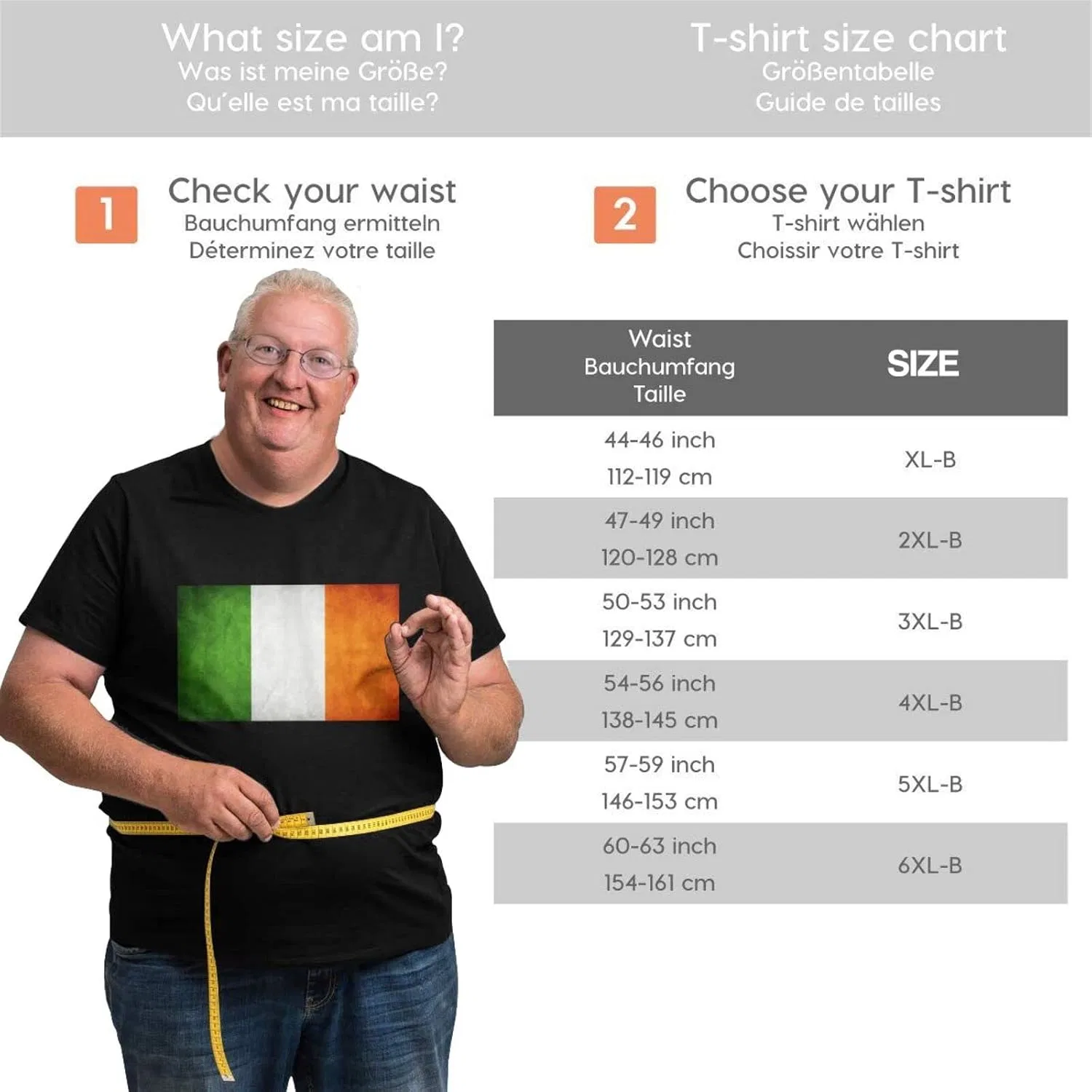 Мужская футболка с графическим принтом Regular Fit, Irish Flag — фото 2