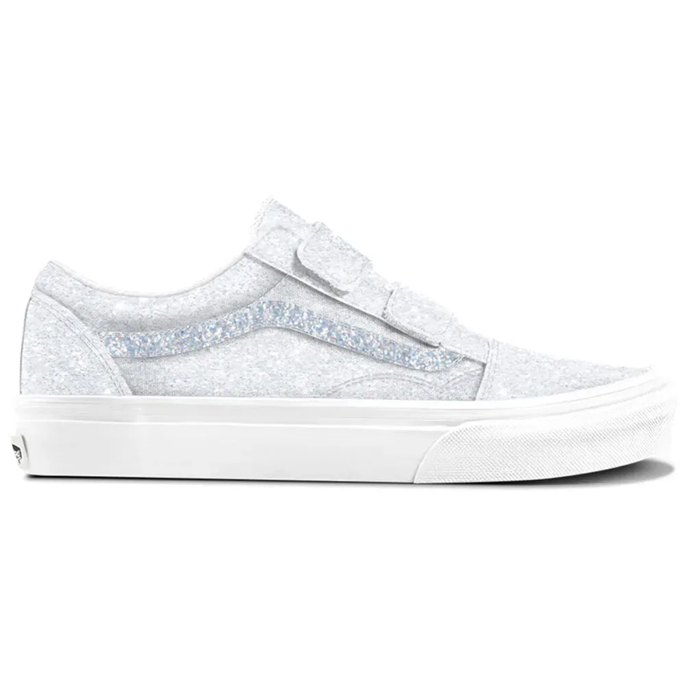 Детские кроссовки для девочек с двойной липучкой Old Skool V Vans, White