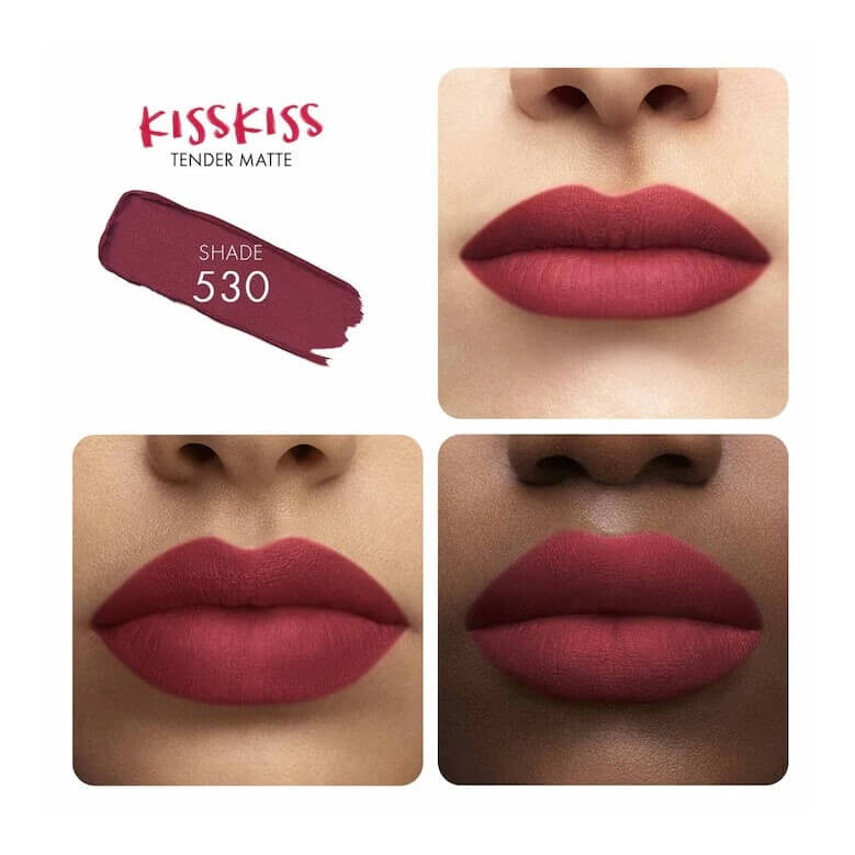 Губная помада Guerlain KissKiss Tender Matte, темно-красный — фото 4