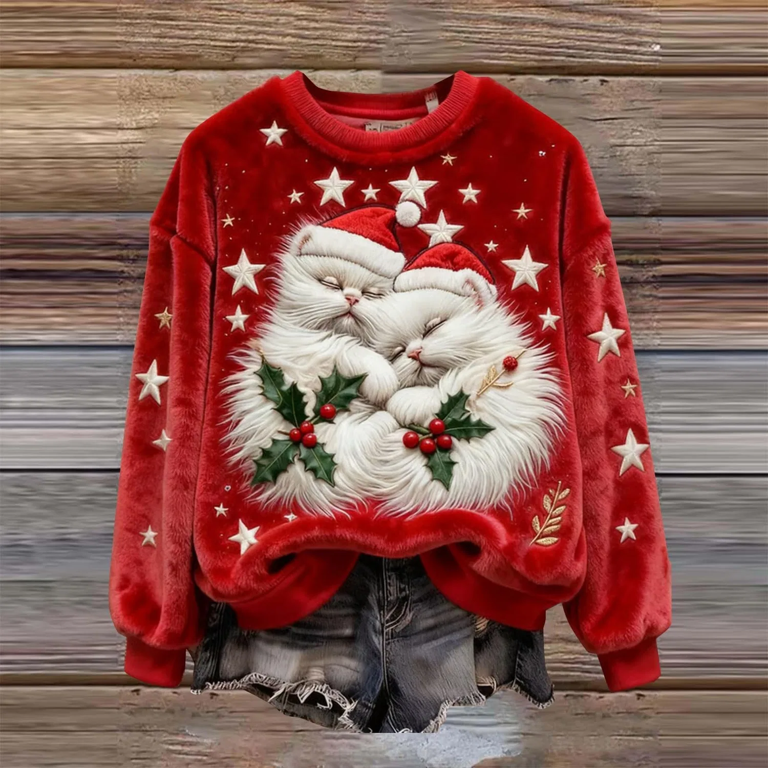 Женский свитер с принтом Christmas Sweater, Zf-white — фото 2