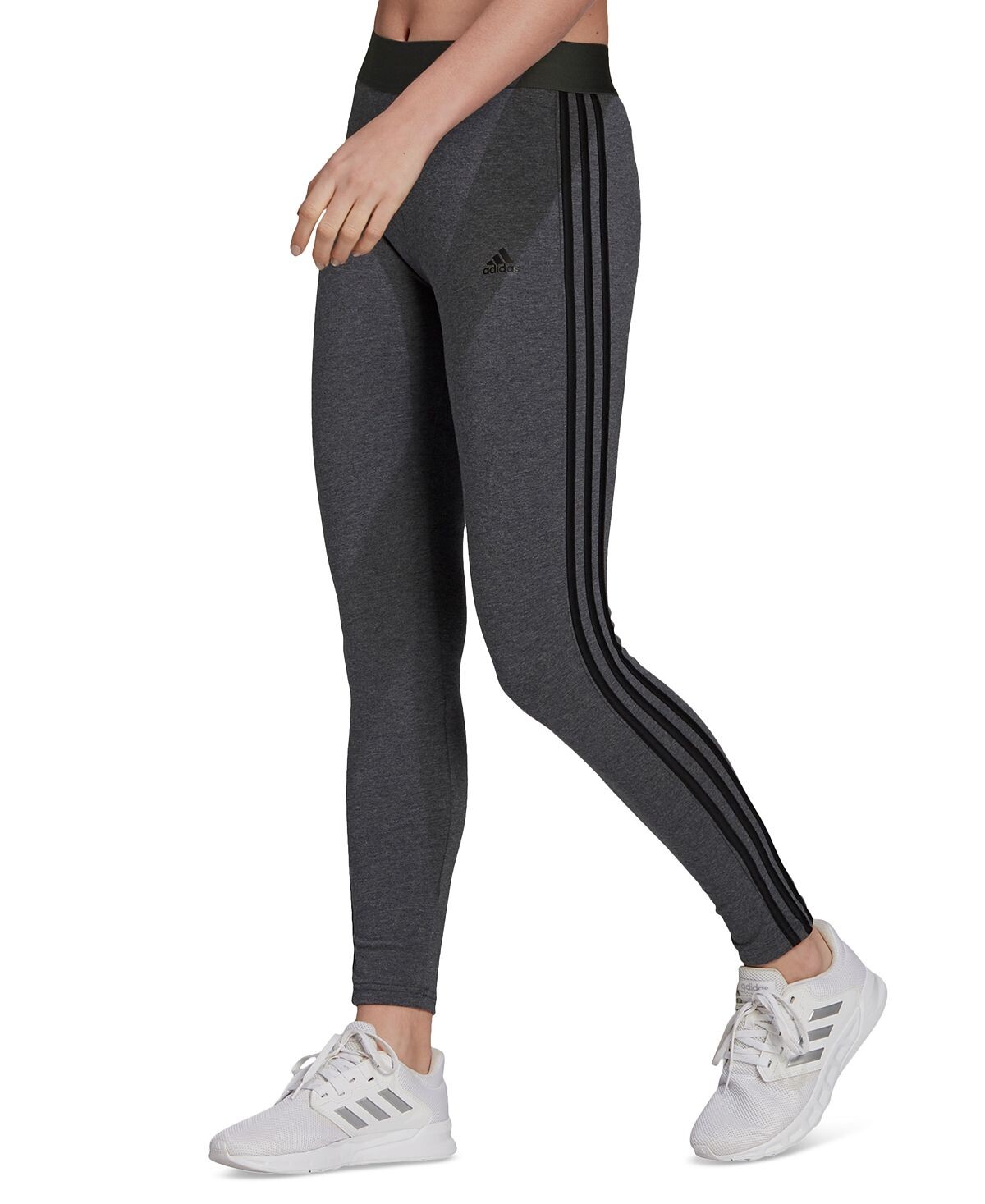 

Леггинсы Adidas Essentials 3 Stripe Full Length Cotton, темно-серый
