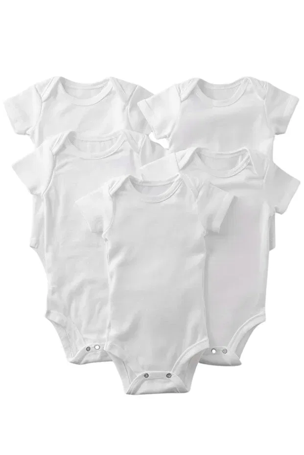 Детское боди-комбинезон для новорожденных хлопковый 5-Pack Arelstore, White