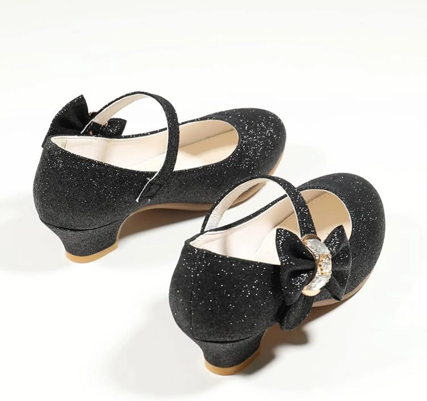 Детские туфли Мэри Джейн для девочек с принтом, модель Cute Shoes for Girls, бренд, Black — фото 2