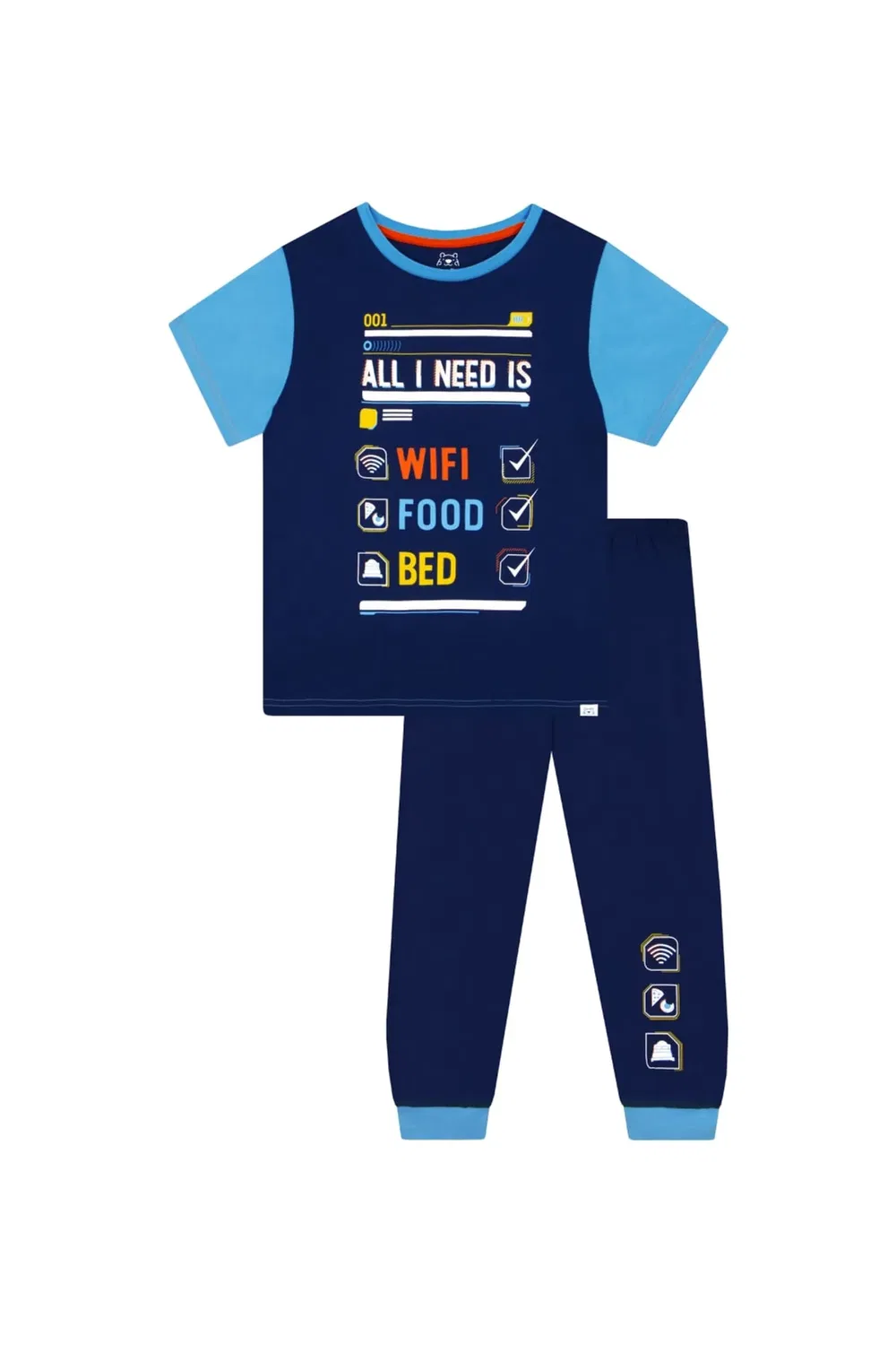 Футболка с принтом All I Need Is Wifi Food Bed Pyjamas Harry Bear, Blue