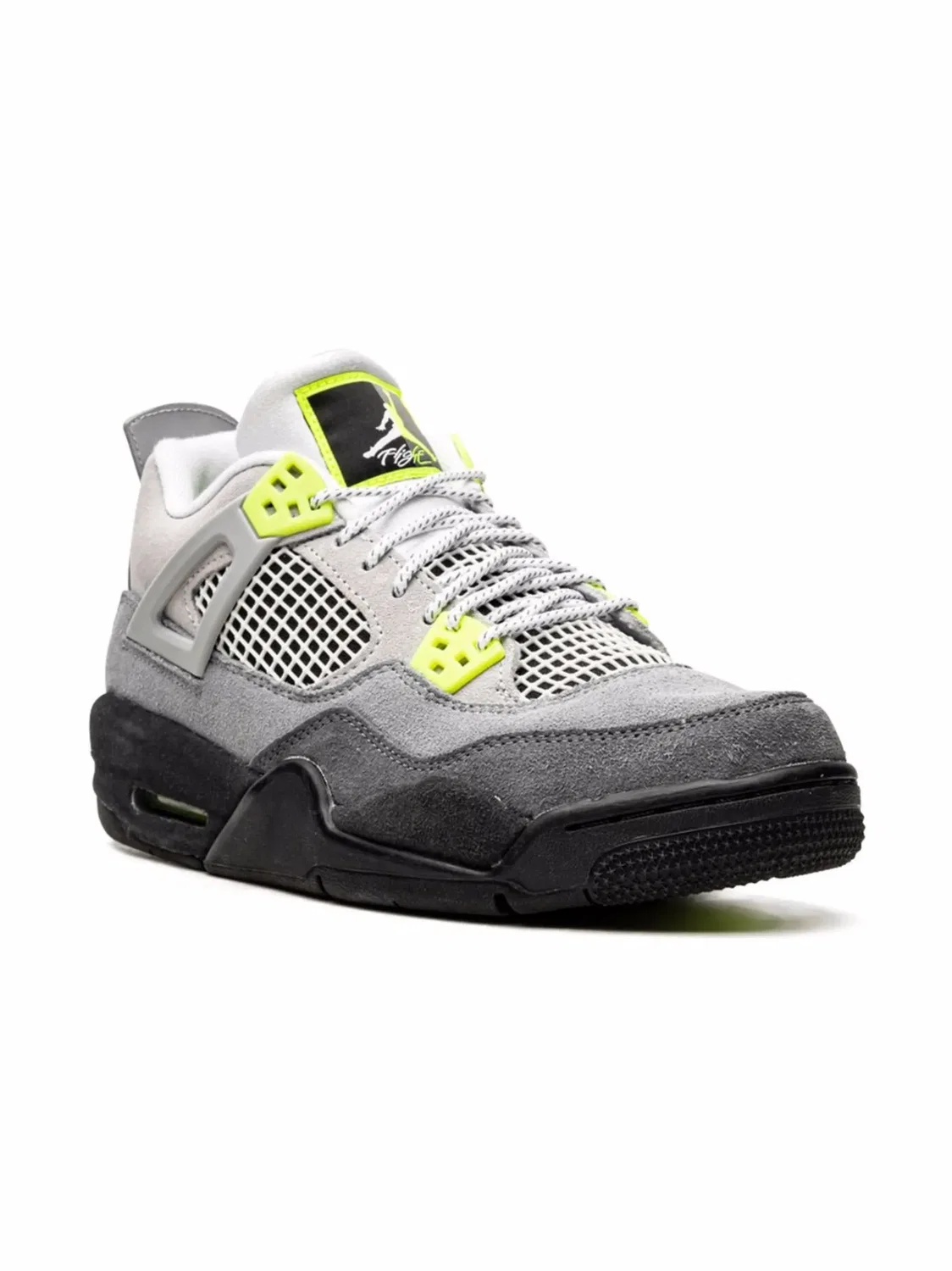Кроссовки 4 Retro Neon серые Jordan, серый