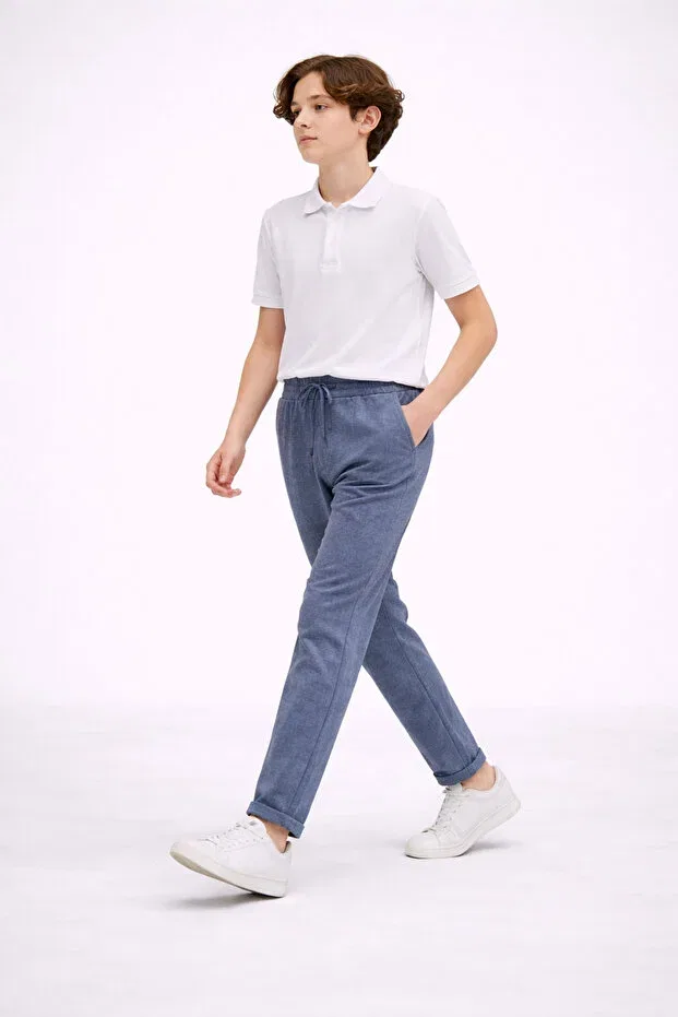 Детские брюки для мальчиков из замши Regular Leg Mini Kanka, Blue