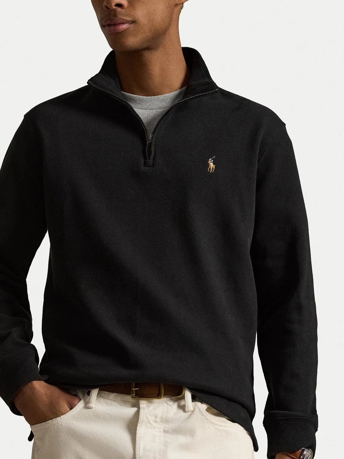 Мужской пуловер стандартного кроя Polo Ralph Lauren, черный — фото 4