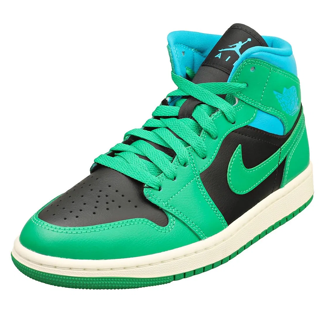 Детские кроссовки для мальчиков кожаные Jordan 1 Mid Se NIKE, Particle Grey Neutral Grey White College Grey
