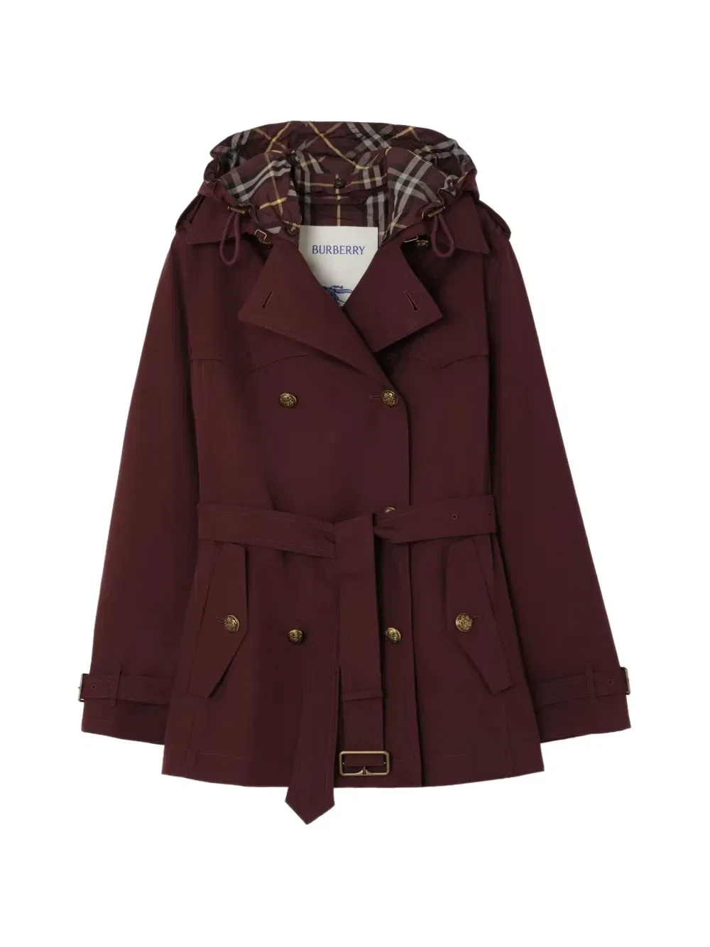 Короткий тренч Foxfield из тропического габардина Burberry, красный