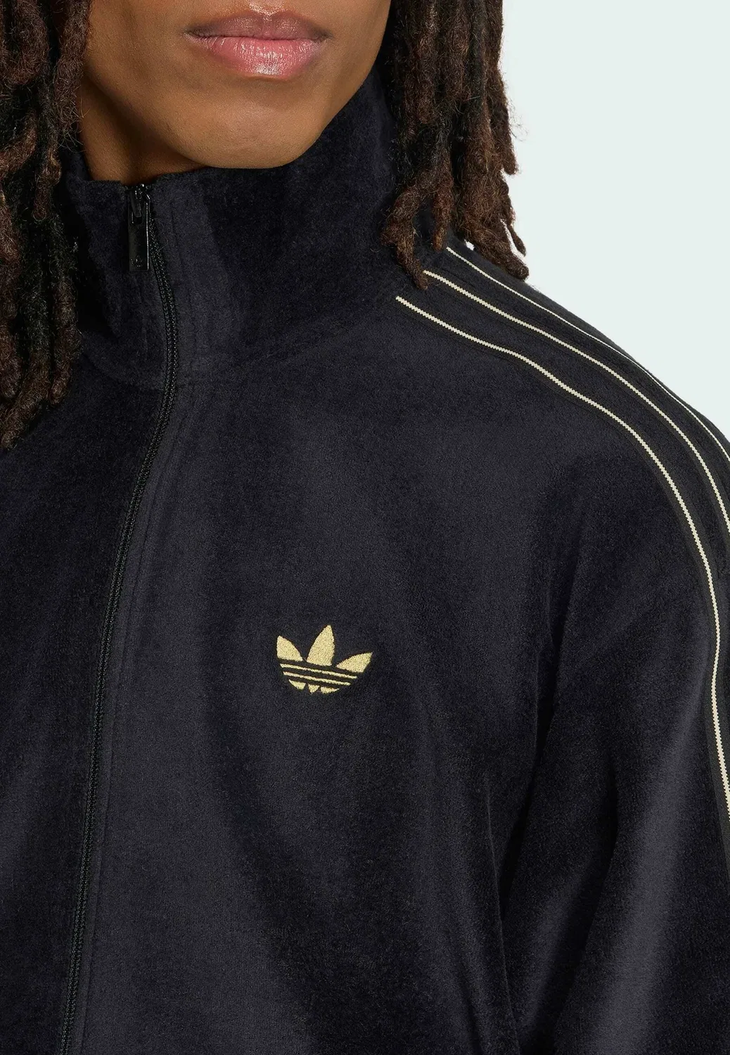 Велюровая спортивная куртка Firebird - тренировочная куртка Adidas Originals, Black — фото 3