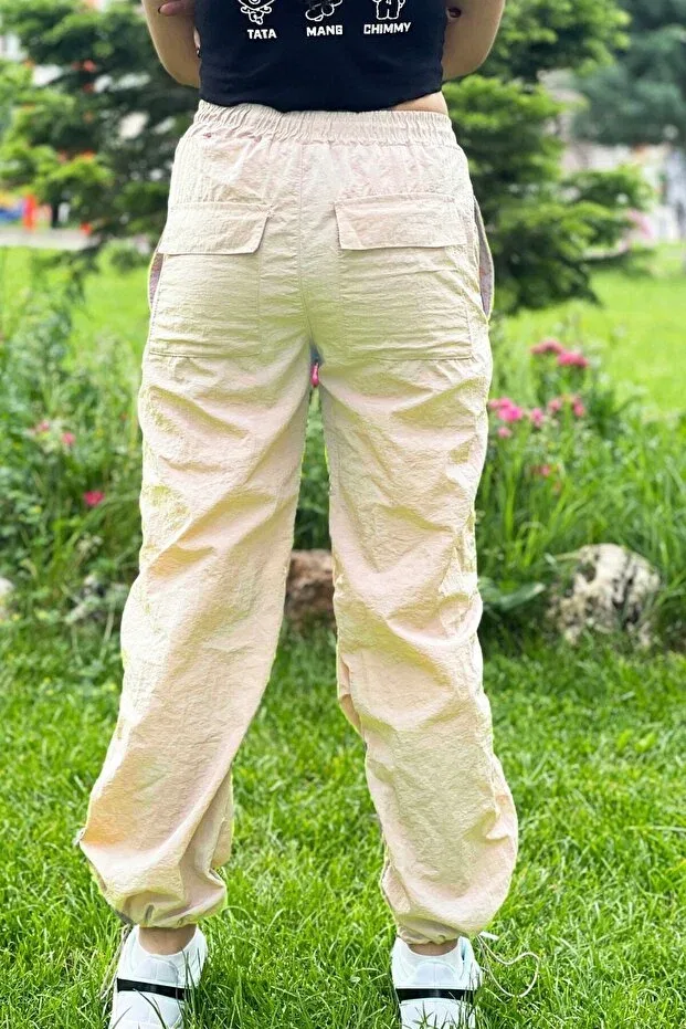 Детские джоггеры для девочек хлопковые Asortik Kids, Nude Color — фото 2