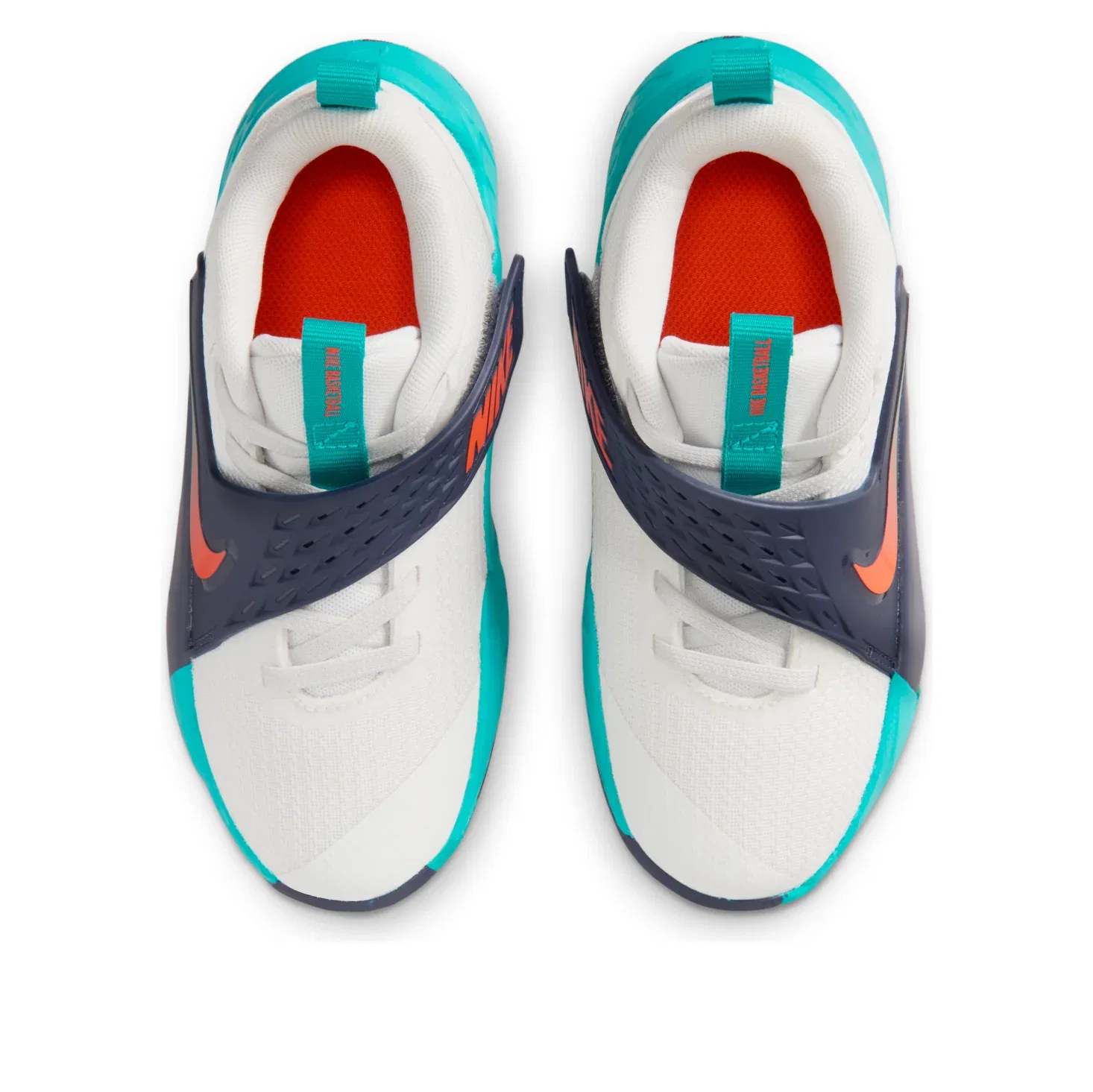 Детские кроссовки Team Hustle D 12 'Summit White Energy Midnight Navy' Nike, Summit White/Energy/Midnight Navy/Safety Orange — фото 3
