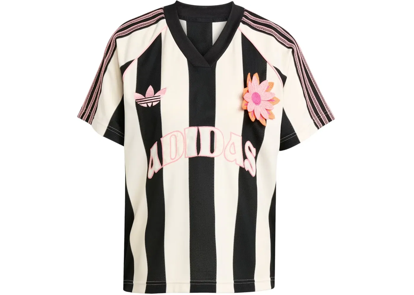 Женская футболка-джерси с широкими полосами Summer Glow Jersey Adidas, Wonder White Black