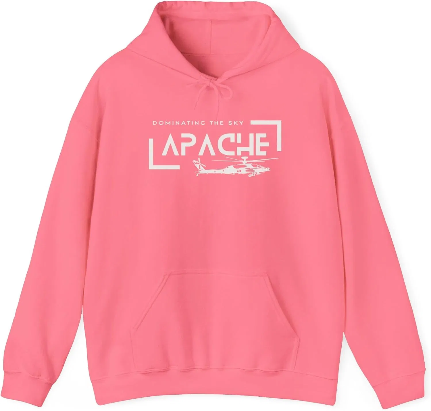 Женское худи с принтом Apache Helicopter, Safety Pink