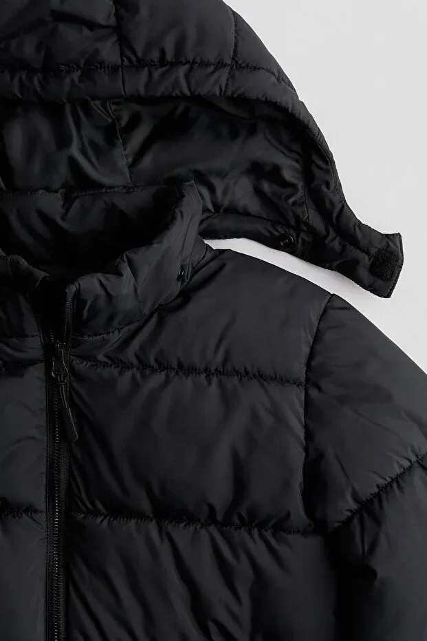 Детский пуховик для девочек с принтом H&M, Black — фото 4