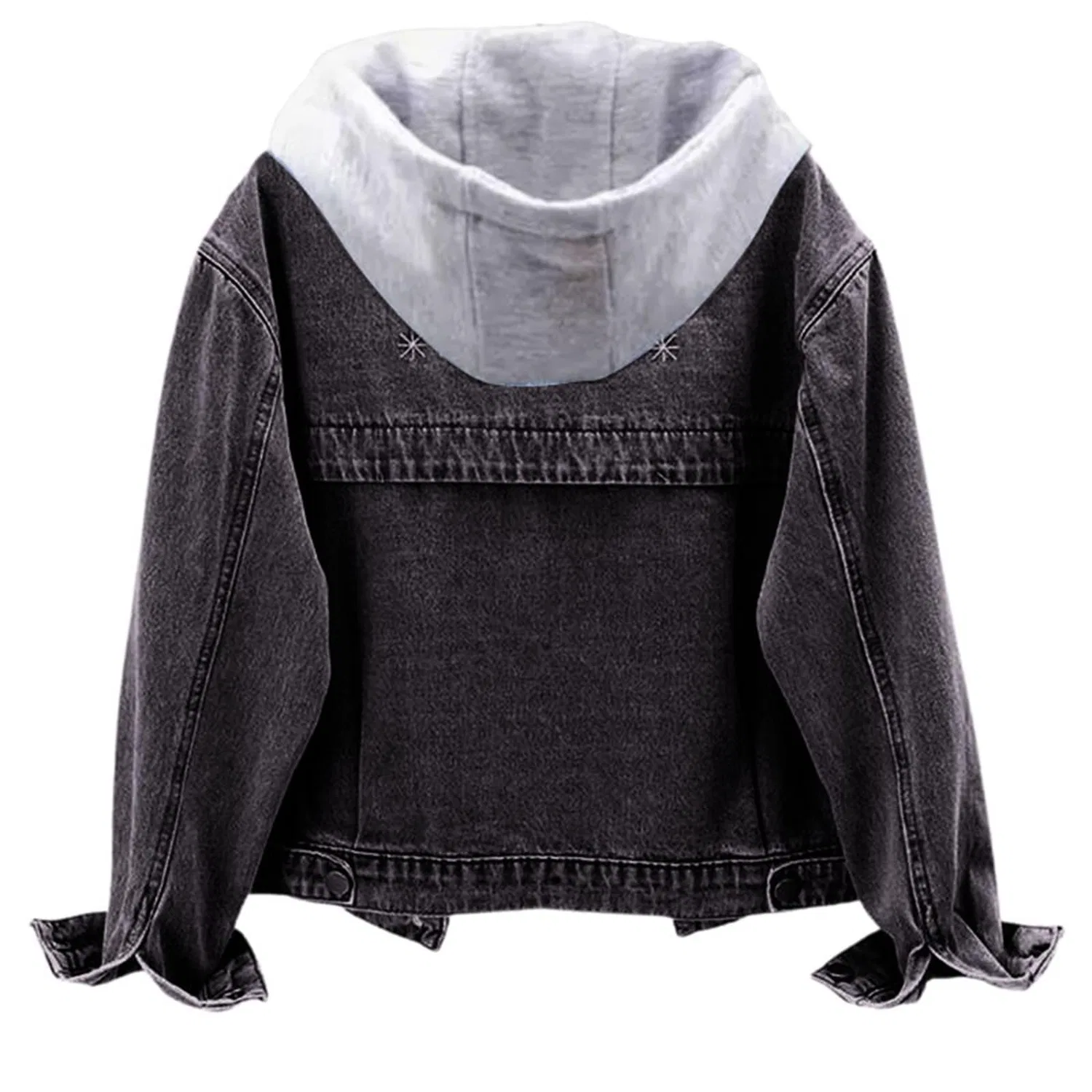 Женская куртка с капюшоном с мягким воротником из плюша, хлопковая, casual, Nero — фото 3