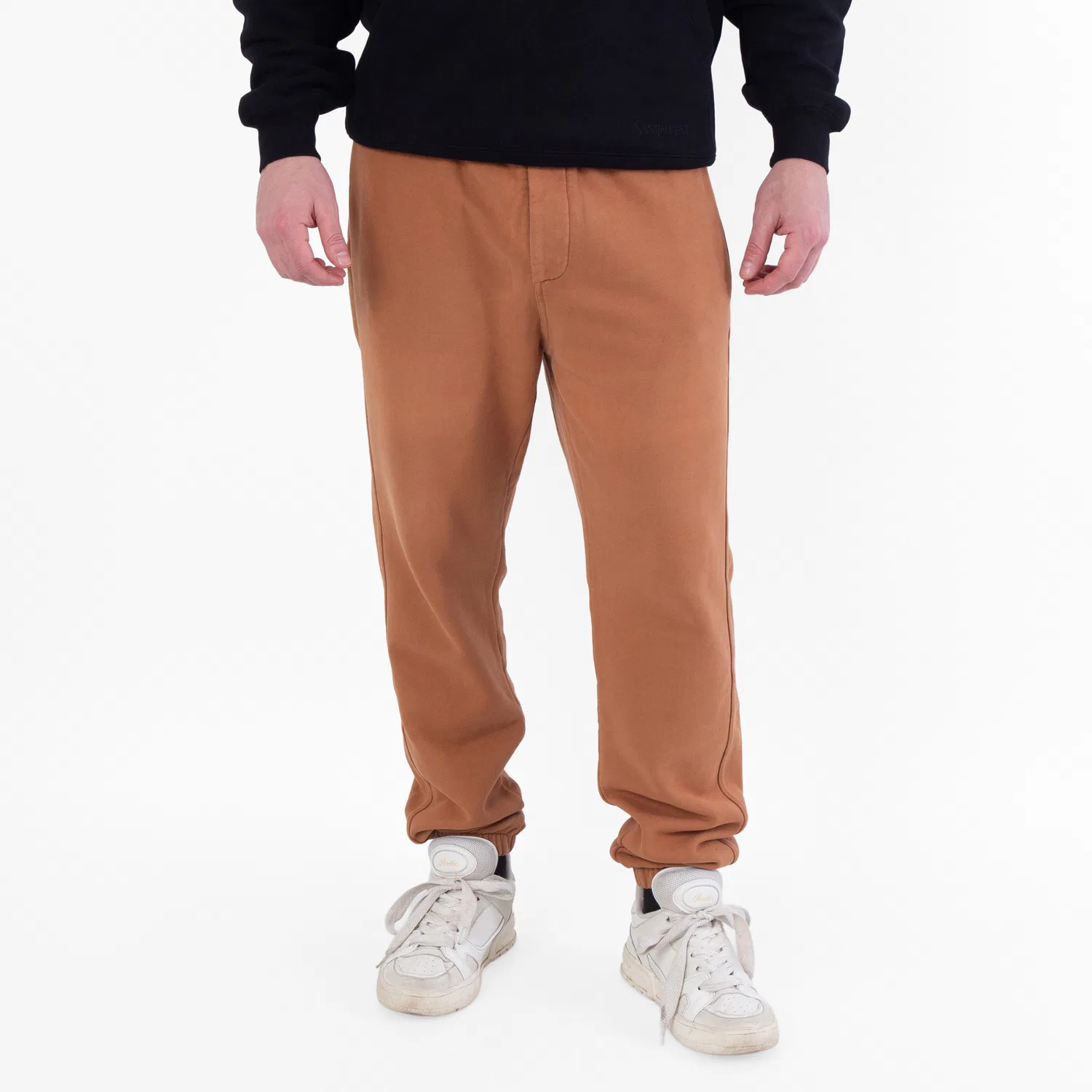 Джоггеры из мягкого флиса Bleached Soft Fleece Joggers Saint Laurent, Macchiato Whitehi