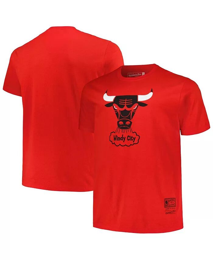 

Мужская красная состаренная футболка Chicago Bulls Big and Tall Hardwood Classics с винтажным логотипом Mitchell & Ness