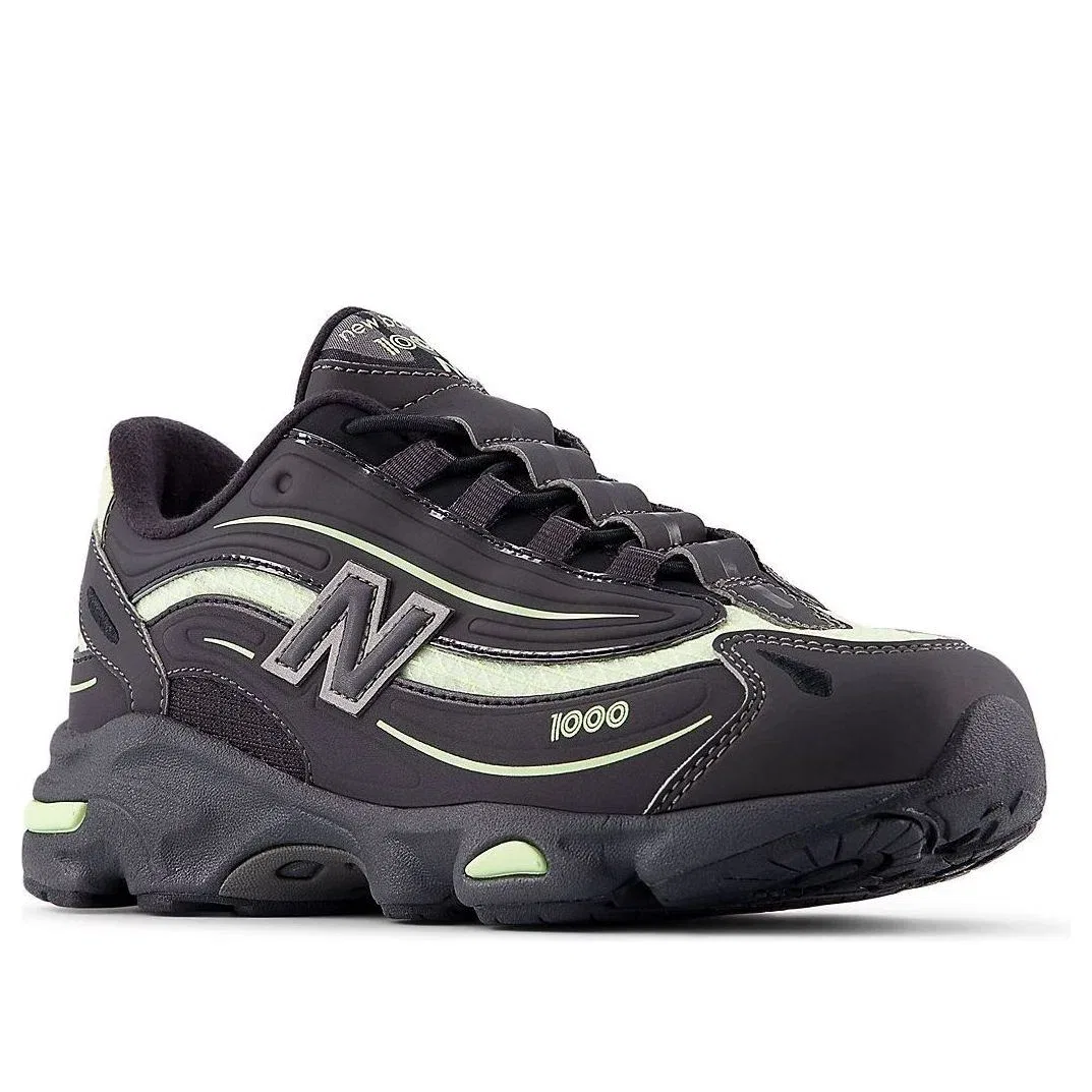 Детские кроссовки с шнуровкой New Balance 1000 Iron Black Lime, черный — фото 4