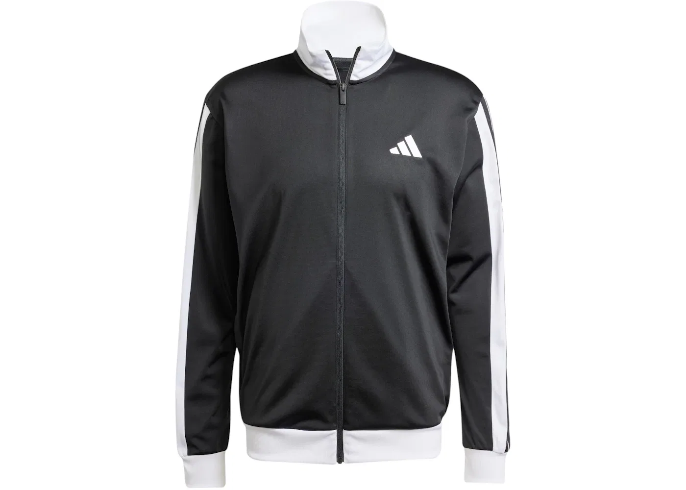 Мужская куртка на молнии с контрастными вставками 3-Stripes Tricot Regular Fit Adidas, черный