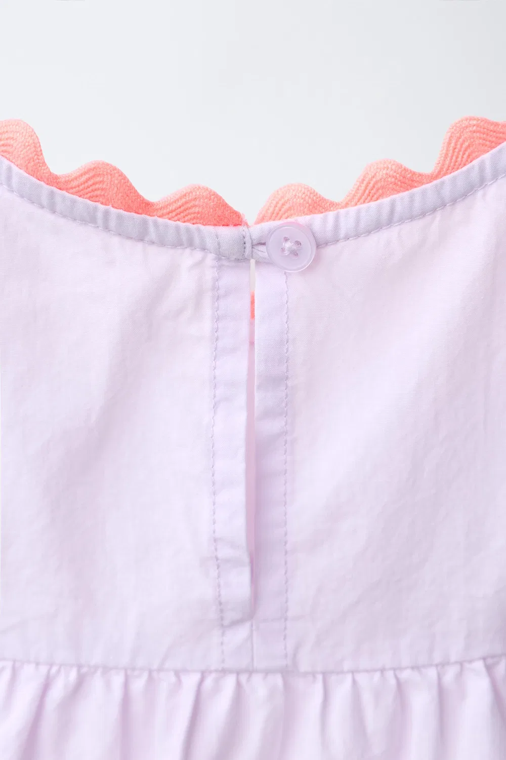 Детский контрастный топ из поплина CASA LAWA X ZARA KIDS RIC-RAC, Light Mauve — фото 4