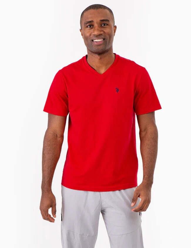 Футболка U.S. Polo Assn.Solid V-neck, красный — фото 2