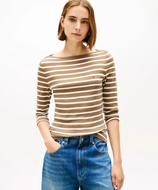 Футболка с лодочным вырезом, Slim Fit, Tommy Hilfiger