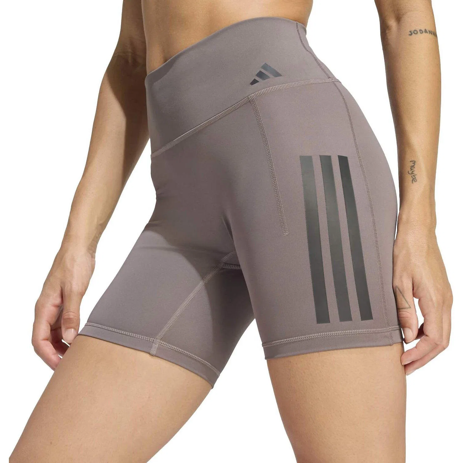 Женская короткая эластичная леггинсы Adidas OPT 3S SHO L, Bunt — фото 2