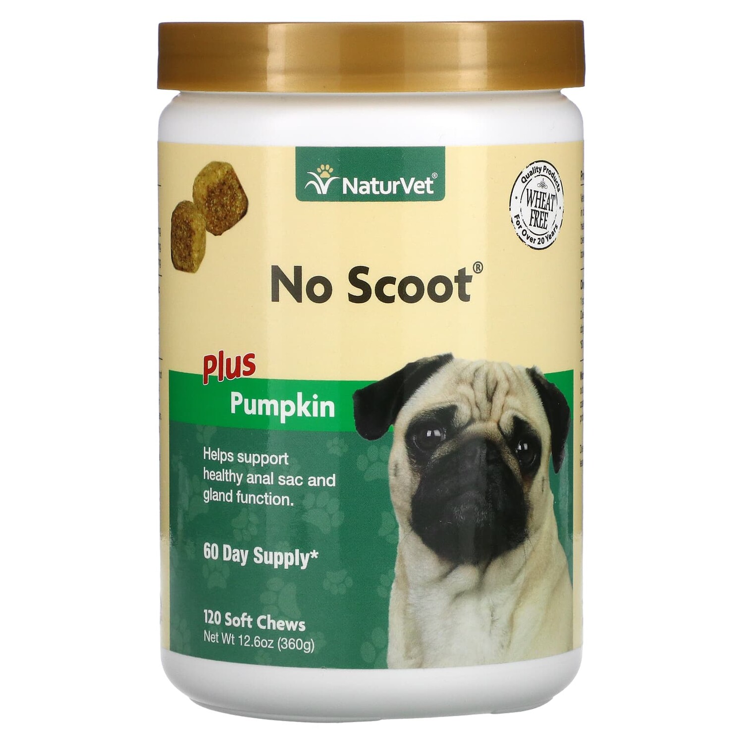 

Добавка NaturVet No Scoot Plus Pumpkin для собак, 120 жевательных таблеток