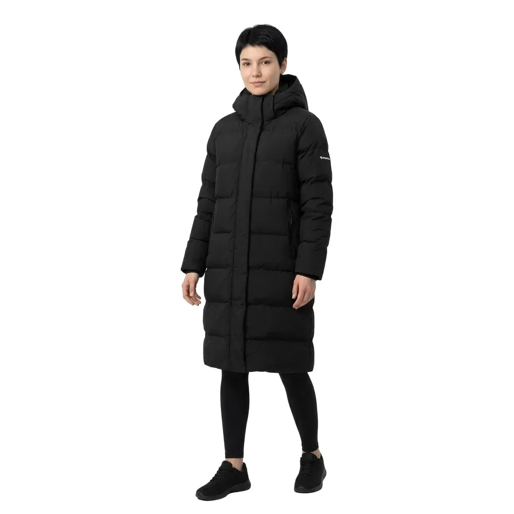 Женское удлиненное стеганое пальто-пуховик Longline Puffer Jacket Superdry, Black — фото 3