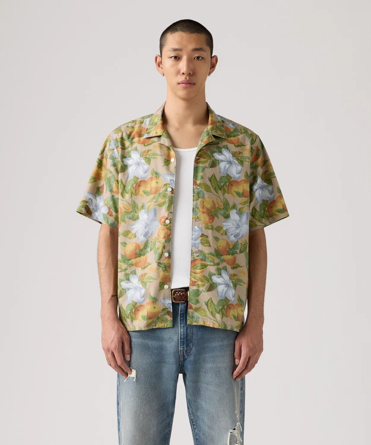 Мужская рубашка с коротким рукавом Sunset Camp Standard Fit Levi's, Beige — фото 2