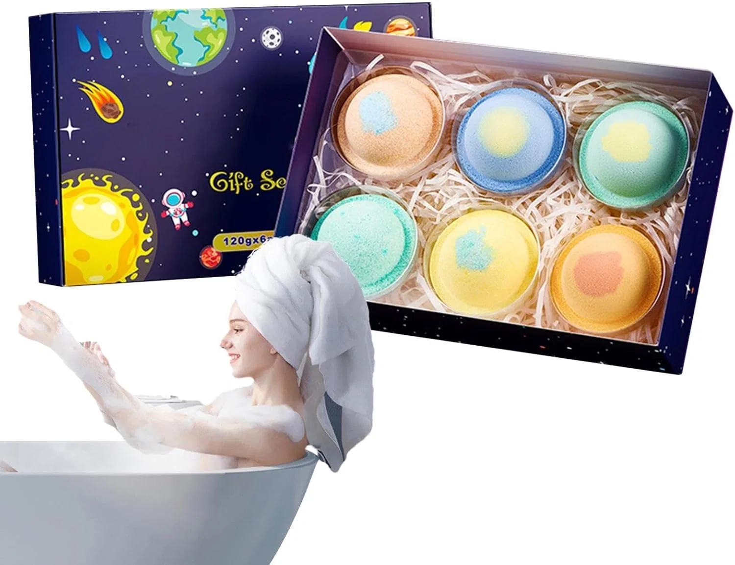 Набор бомбочек для ванны, 6 шт, Planet Design, Generisch
