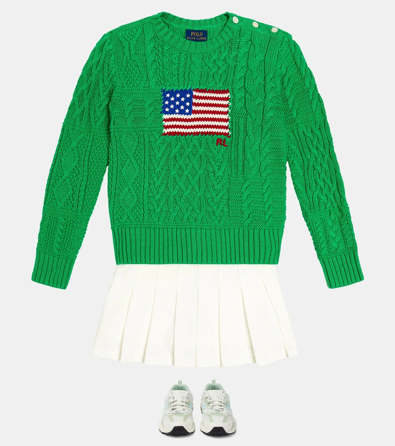 Свитер хлопковый Polo Ralph Lauren Kids, зеленый — фото 2