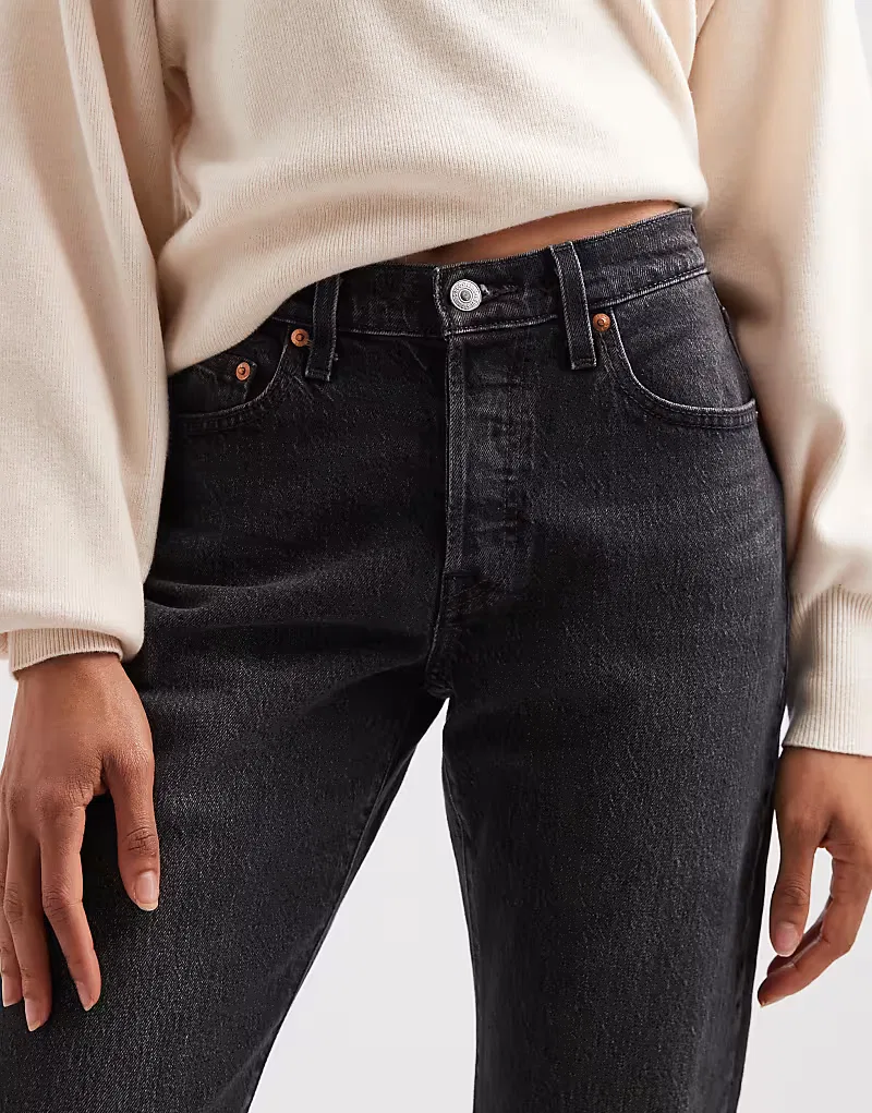 Джинсы Levi's 501 с высокой посадкой и прямой талией, черный — фото 4