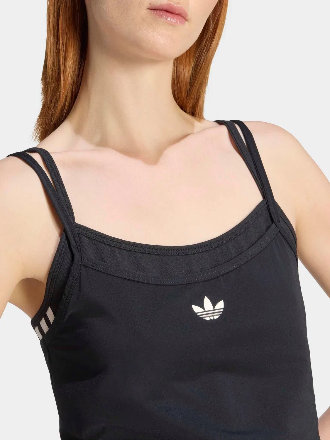 Майка-слойка с двойным слоем, adidas Originals, черный — фото 4