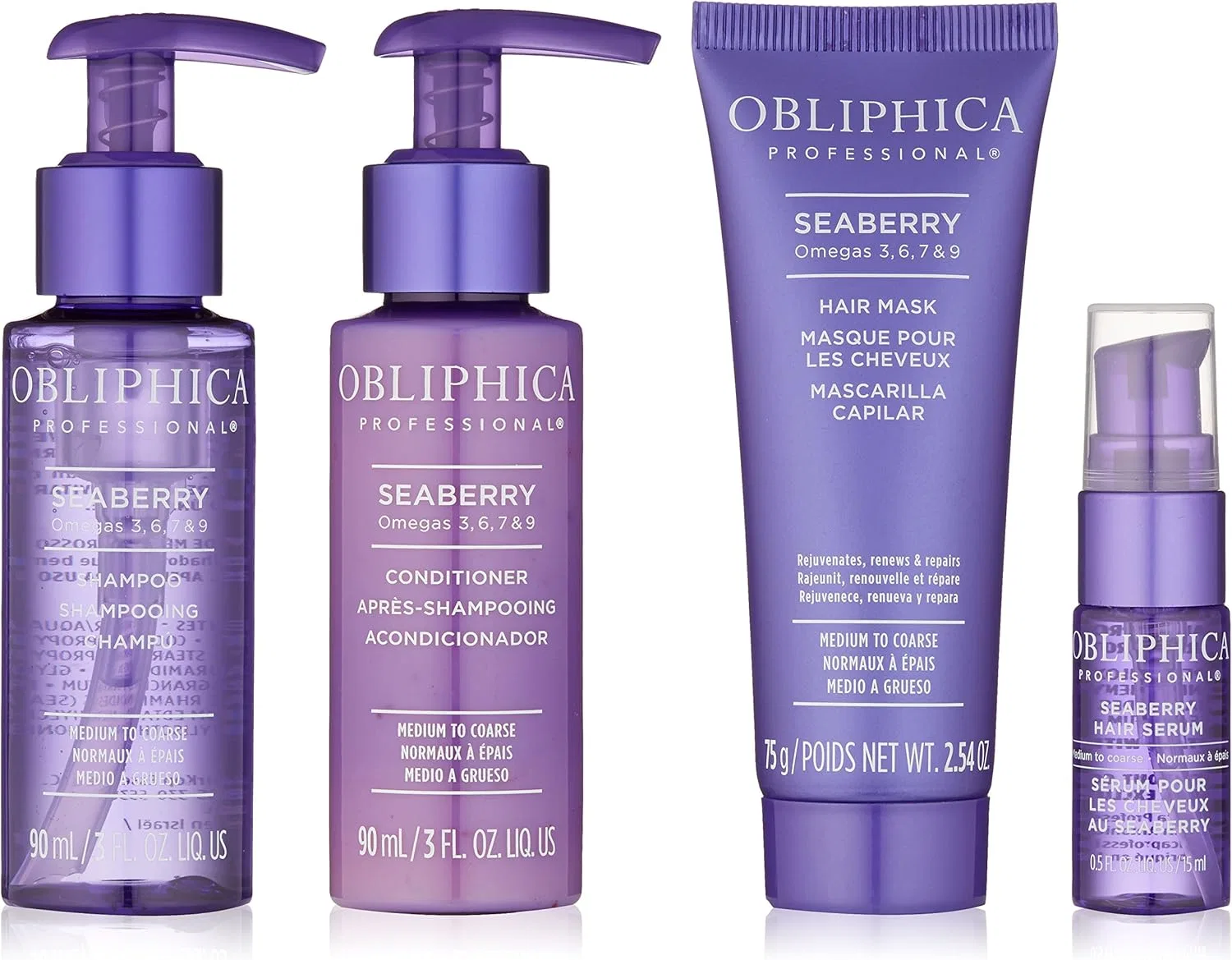Набор для ухода за волосами Obliphica Professional Travel Kit для средних и грубых волос