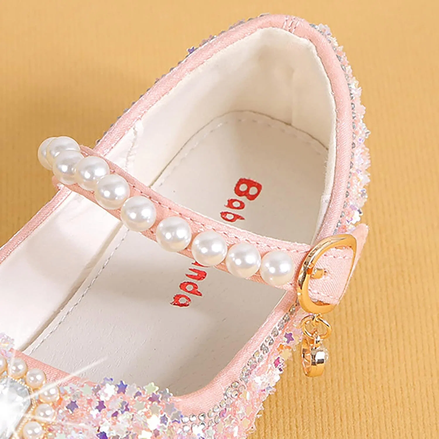 Детские туфли для девочек с принтом Rhinestone Bows, Pink — фото 4