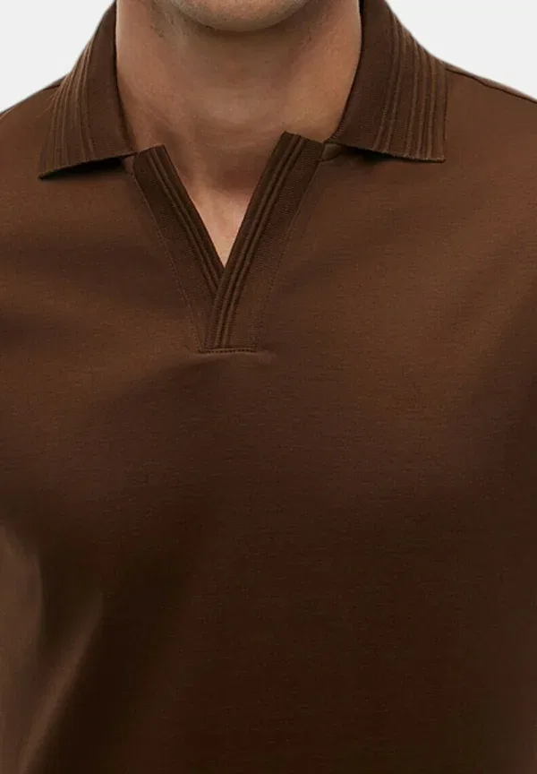 Футболка хлопковая Polo uomo Tommy Hilfiger, Marrone, коричневый — фото 2