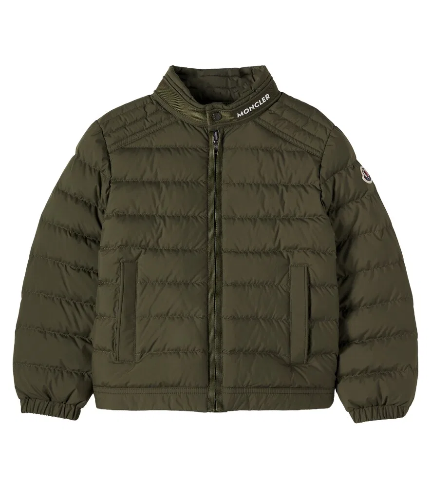 Стеганая пуховая куртка Soren Moncler Enfant, зеленый